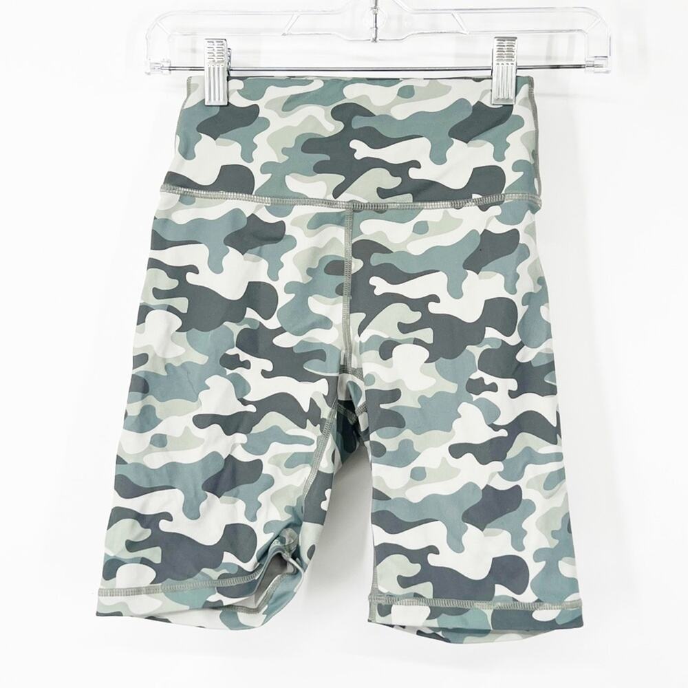 Spiritual Gangster Green Camo Biker Shorts